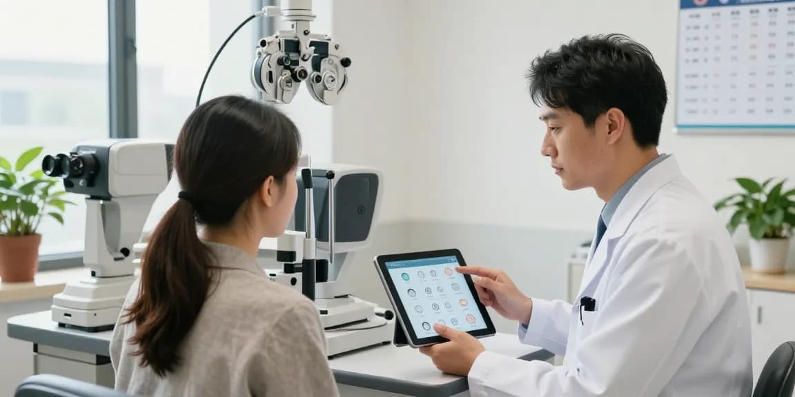SNU Eye Clinic consultation showcasing a doctor explaining personalized vision correction options to a patient.