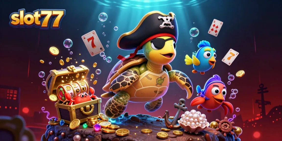 Engage in thrilling slot777 action with a vibrant underwater casino adventure illustration.
