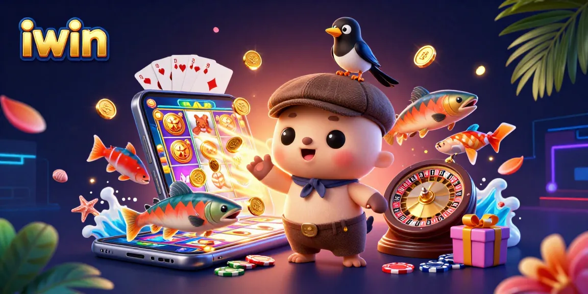 Play interactive iwin slot games featuring a cute baby Nessie and vibrant casino elements.