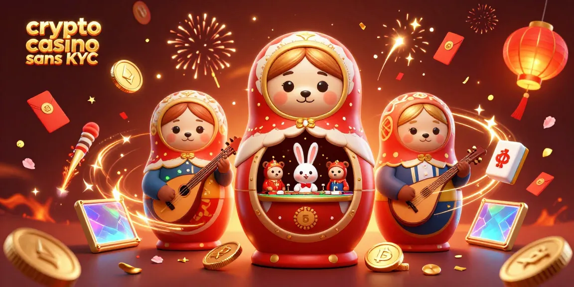 Plongez dans l'univers du crypto casino sans KYC avec des ours en peluche et des éléments de jeu colorés.