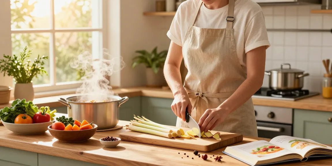Cooking with fresh ingredients like ginger and lemongrass for สล็อตเว็บตรง dishes in a warm kitchen.
