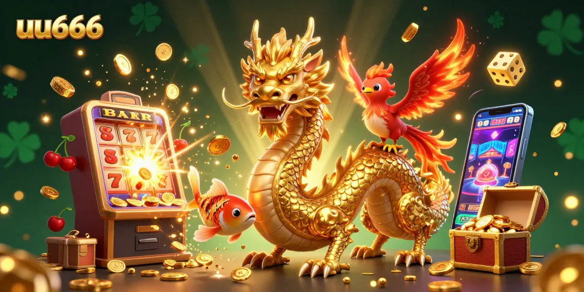 Experience exciting wins at uu666 with vibrant 3D illustration showcasing exhilarating casino gameplay.