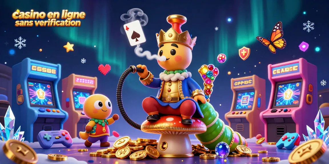Jouent au casino en ligne sans vérification dans une scène de jeu immersive avec des personnages colorés et des éléments de machines à sous.