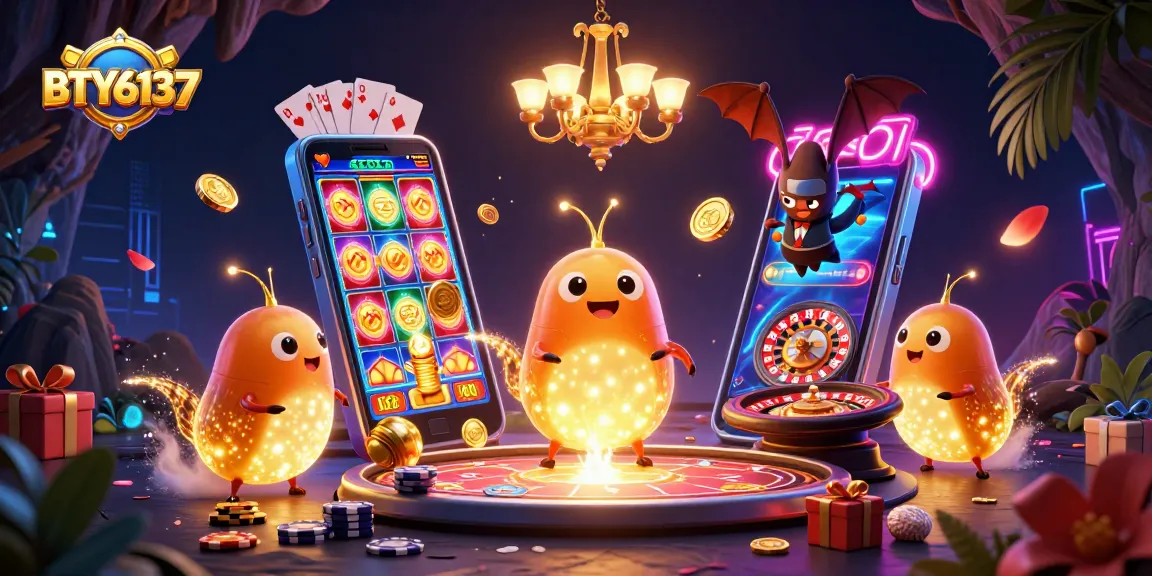 Experience the thrill of BTY6137 with glowing casino glowworms illuminating the game environment.