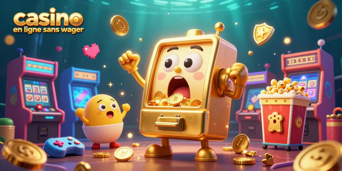 Casino en ligne sans wager, machines à sous dorées jackpot et ambiance festive.