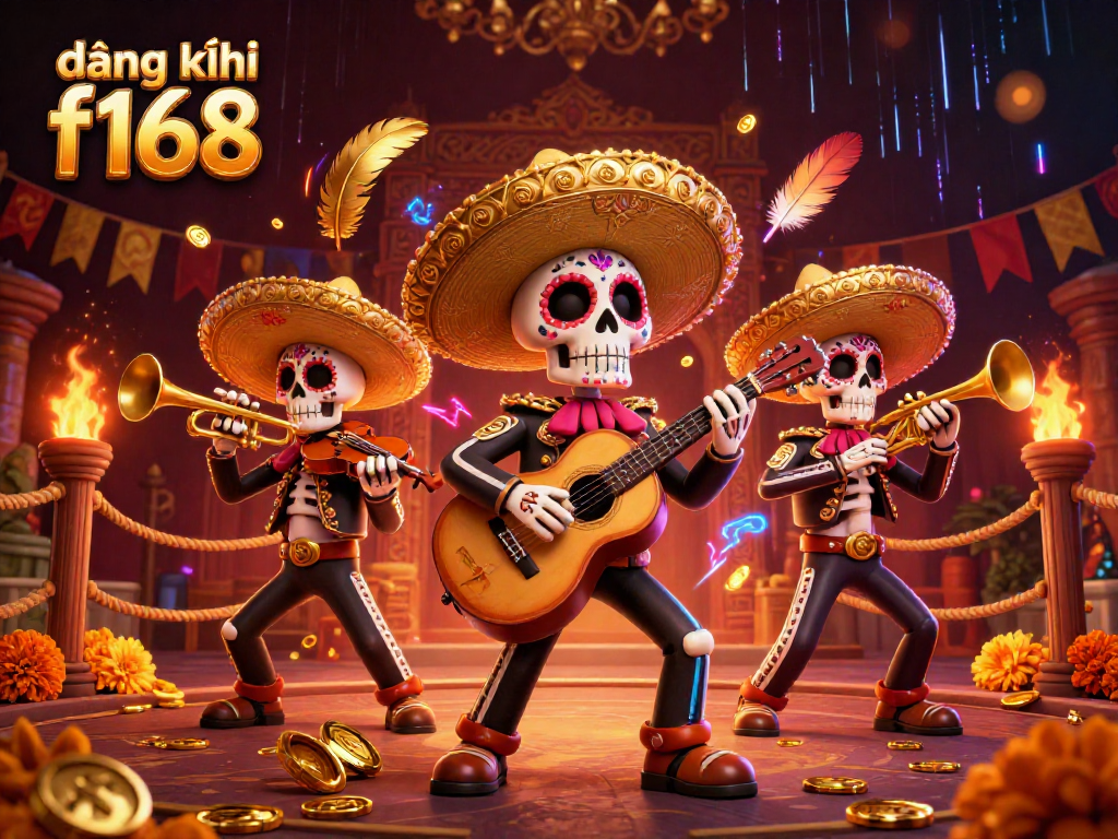 Experience the thrill of đăng ký f168 with festive mariachi band amidst swirling casino elements.