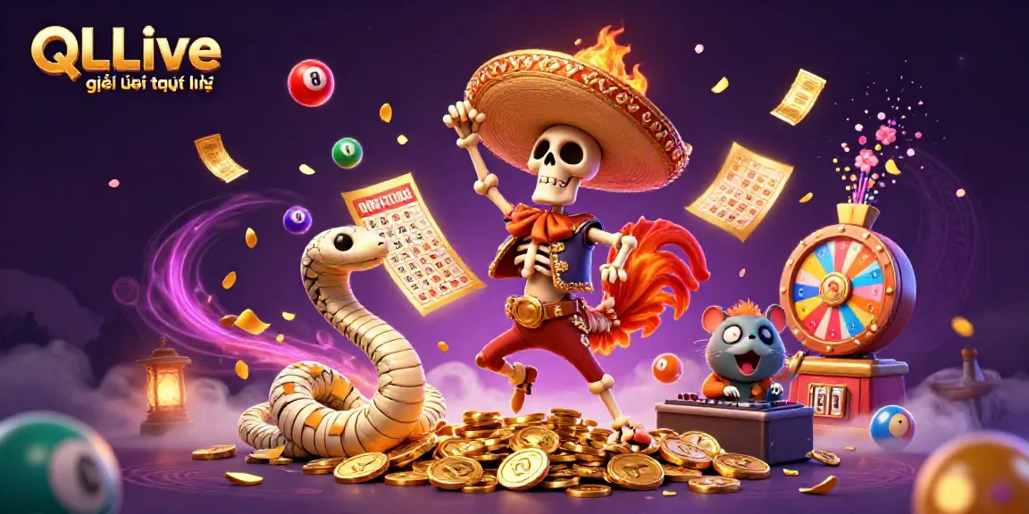 Experience QQLive giải trí trực tuyến in a vibrant, lively 3D scene featuring dynamic characters and gaming elements.
