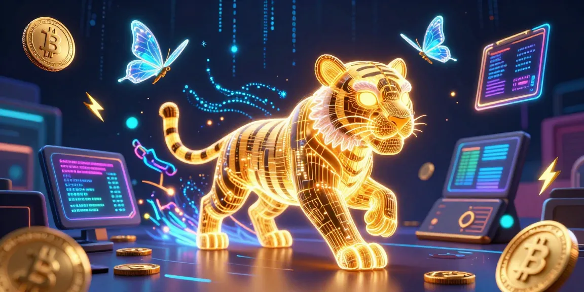 Experience cm88seo's vibrant casino landscape with a golden tiger and crypto coins.