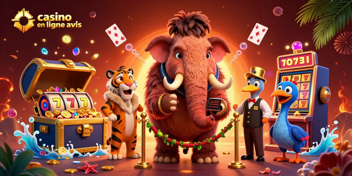 Profitez d'une illustration dynamique de casino en ligne avis avec des personnages et éléments de jeux captivants.
