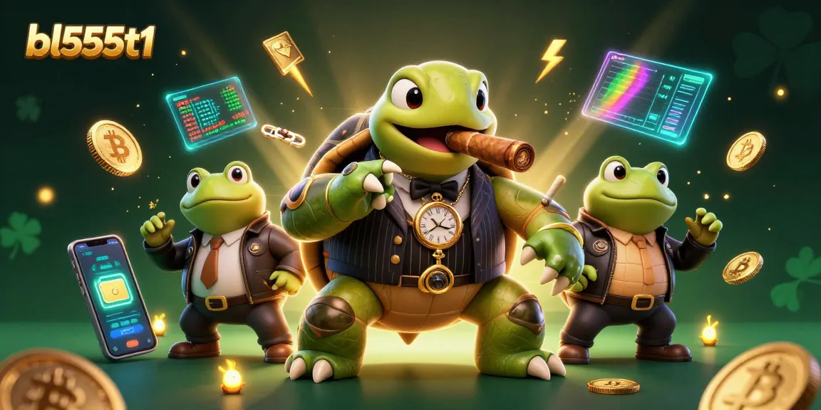 Experience excitement at bl555t1 casino with a stellar 3D turtle and bullfrogs, amidst vibrant crypto elements.