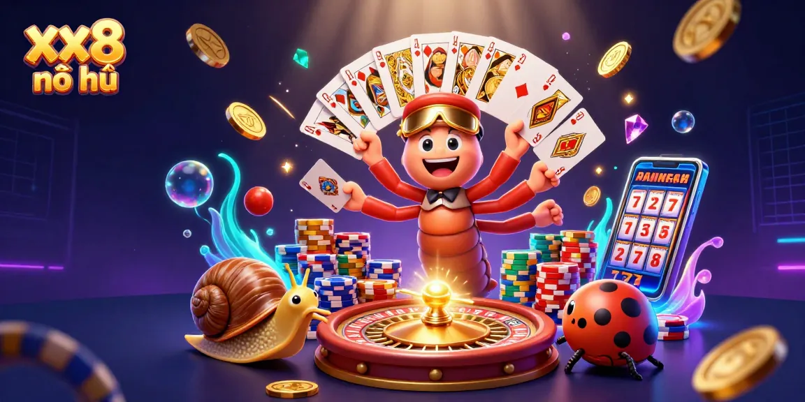 Experience thrilling xx8 nổ hũ moments with a vibrant 3D casino scene full of excitement and action.