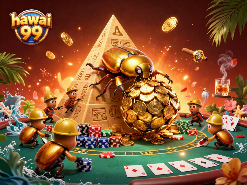 Experience the exciting hawai 99 casino adventure with beetles rolling gold coins!