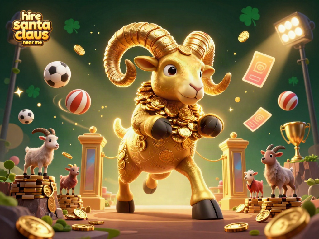 Engage with festive spirit: hire Santa Claus near me for holiday events in vibrant gambling-themed illustration.