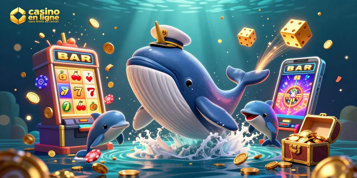 Profitez d'une plateforme de jeux avec casino en ligne sans limite de retrait, entouré de symboles gagnants.