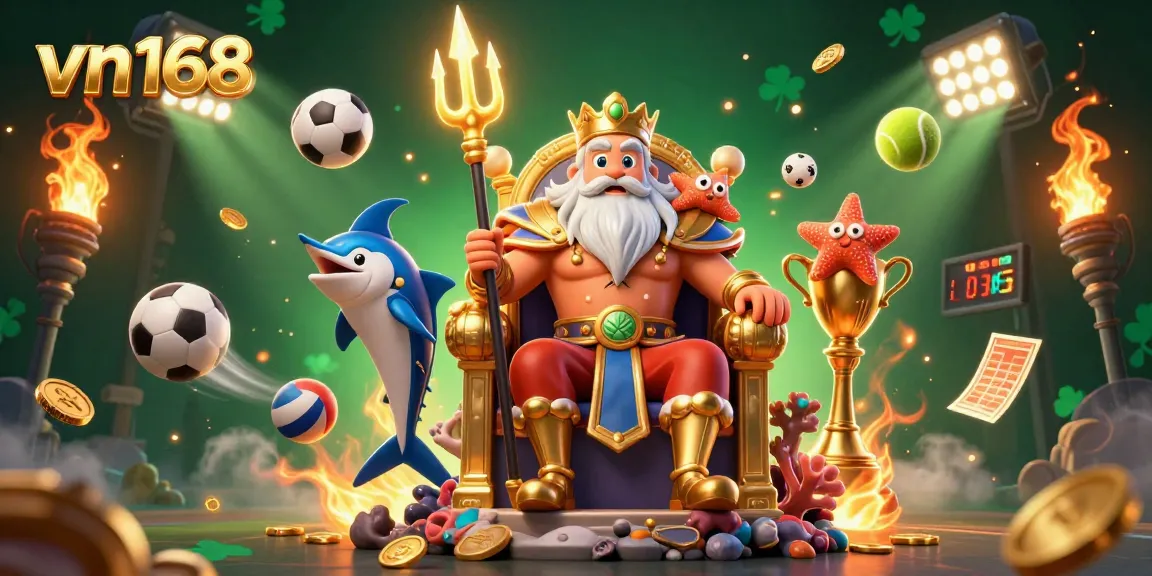 Enjoy thrilling games at vn168 with Neptune and sports elements illuminating the action.