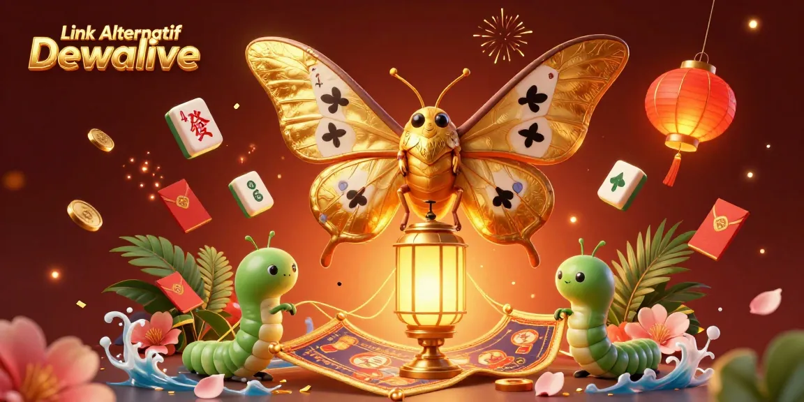 Engage with Link Alternatif Dewalive through vibrant casino scenes illustrated with golden accents and exciting game elements.