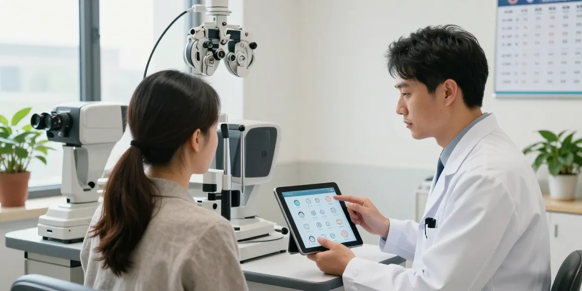 SNU Eye Clinic consultation showcasing a doctor explaining personalized vision correction options to a patient.