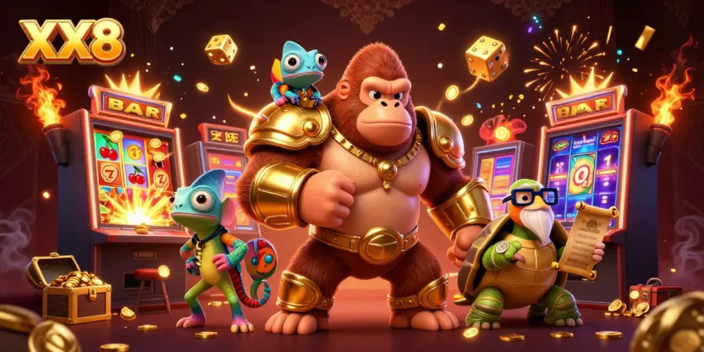 Experience the XX8 gaming adventure with vibrant characters, exploding jackpots, and rich casino elements.