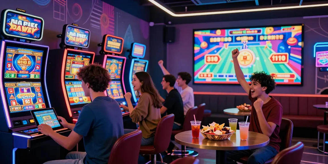 Engaging online gaming scene with players celebrating and exploring daftar slot activities in a vibrant digital casino environment.