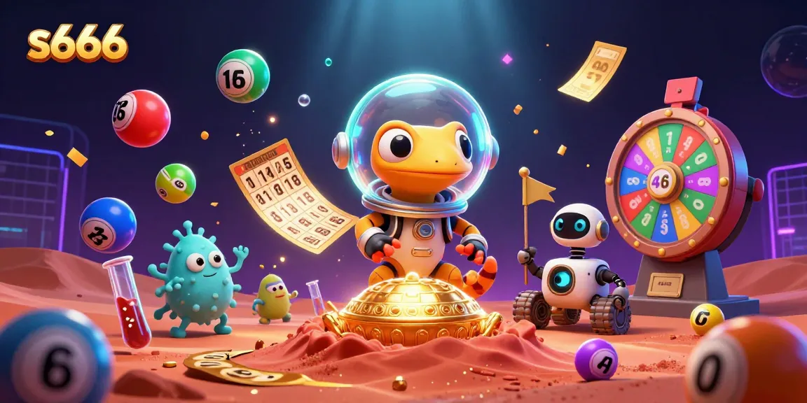 Watch the Martian gecko explore the golden casino in the alien s666 universe.