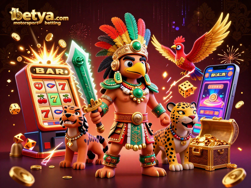 Experience the thrill of betya.com motorsport betting with dynamic characters and vibrant casino elements.