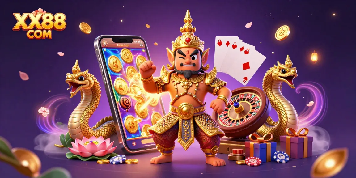 Join the excitement at XX88 COM with vibrant gaming scenes and dynamic casino elements.
