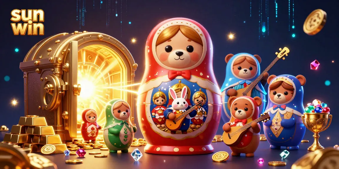 Engage in thrilling gameplay at sun win with dynamic casino scenes featuring colorful characters and treasures.