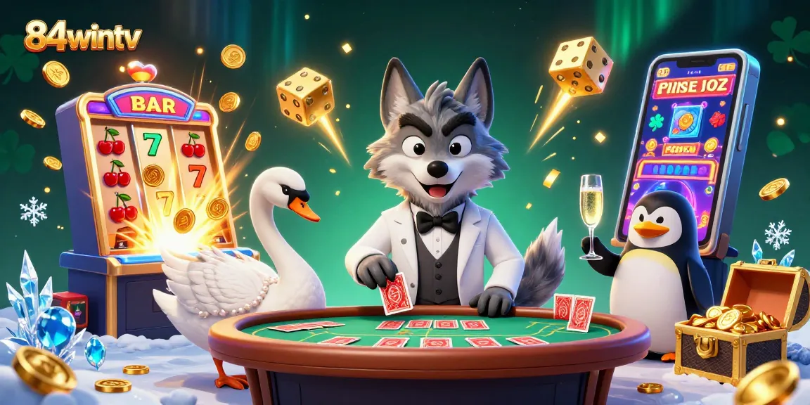 Experience thrilling bets with 84wintv at a baccarat table amidst a jackpot explosion.