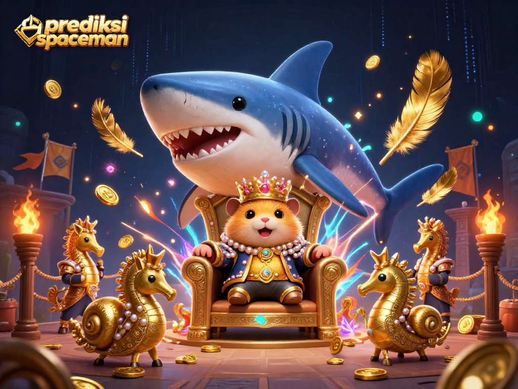 Experience prediksi spaceman excitement with a golden hamster king in a lavish casino scene.