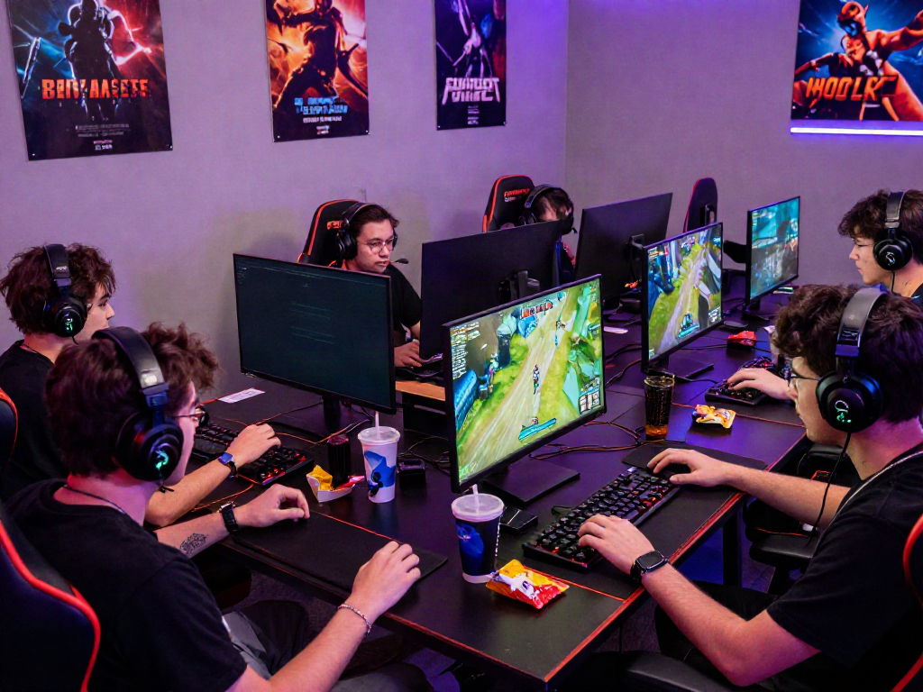 Friends enjoying a thrilling gaming session with rokok88 on multiple screens.