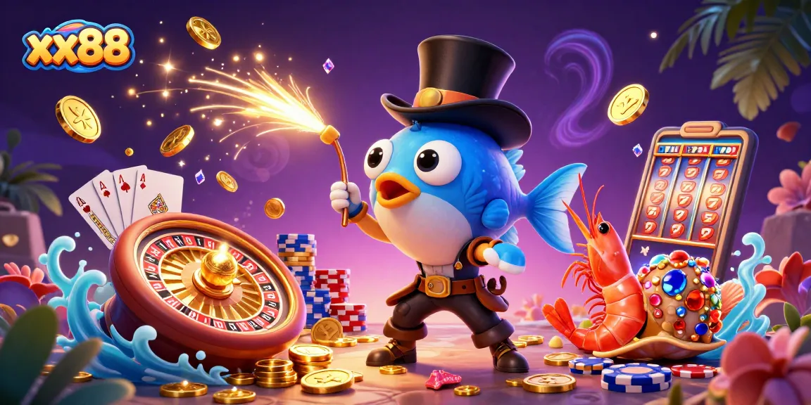 Spin and win with xx88 in a vibrant casino scene featuring animated sea creatures.